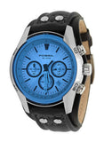 Fossil Coachman Chronograph Blue Dial Black Leather Strap Watch for Men - CH2564 Authentic Buy Shop Now
