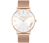 Coach Perry White Rose Gold Mesh Bracelet Watch for Women - 14503126 Authentic Buy Shop Now