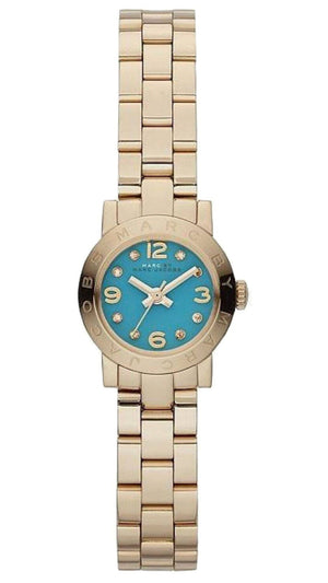 Marc Jacobs Amy Dinky Blue Dial Gold Steel Strap Watch for Women - MBM3229 Authentic Buy Shop Now
