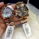 Marc Jacobs Amy Mother of Pearl Black Dial Rose Gold Steel Strap Watch for Women - MBM8610 Authentic Buy Shop Now