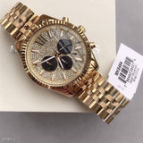 Michael Kors Lexington Crystals Gold Dial Gold Steel Strap Watch for Men - MK8494 Authentic Buy Shop Now
