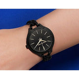 Michael Kors Slim Runway Black Dial Black Steel Strap Watch for Women - MK3317 Authentic Buy Shop Now