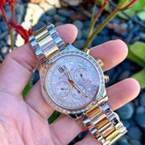 Michael Kors Brinkley Chronograph Silver Dial Two Tone Steel Strap Watch for Women - MK6188 Authentic Buy Shop Now