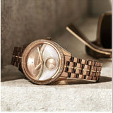 Michael Kors Lauryn Rose Gold Dial Brown Steel Strap Watch for Women - MK3757 Authentic Buy Shop Now