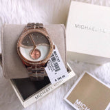 Michael Kors Lauryn Rose Gold Dial Brown Steel Strap Watch for Women - MK3757 Authentic Buy Shop Now