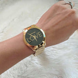 Michael Kors Slim Runway Black Dial Gold Steel Strap Watch for Women - MK3803 Authentic Buy Shop Now