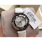 Michael Kors Averi Silver Dial White Leather Strap Watch for Women - MK2524 Authentic Buy Shop Now