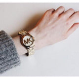 Michael Kors Slim Runway Gold Dial Gold Steel Strap Watch for Women - MK3477 Authentic Buy Shop Now