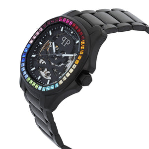 Philipp Plein High-Conic Automatic Black Dial Black Steel Strap Watch For Men - PWRAA0823 Authentic Buy Shop Now