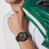 Philipp Plein Skeleton Spectre Black Dial Black Silicone Strap Watch for Men - PWRAA1023 Authentic Buy Shop Now
