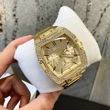 Guess Phoenix Multifunction Crystals Gold Dial Gold Steel Strap Watch For Men - GW0094G2 Authentic Buy Shop Now