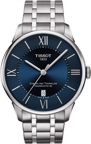 Tissot Chemin Des Tourelles Powermatic 80 Blue Dial Silver Steel Strap Watch for Men - T099.407.11.048.00 Authentic Buy Shop Now
