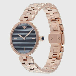 Emporio Armani Arianna Quartz Grey Dial Rose Gold Steel Strap Watch For Women - AR11220 Authentic Buy Shop Now