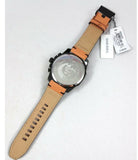 Diesel Mega Chief Chronograph Black Dial Brown Leather Strap Watch For Men - DZ4476 Authentic Buy Shop Now