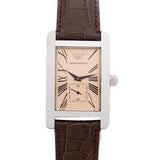 Emporio Armani Classic Beige Dial Brown Leather Strap Watch For Men - AR0154 Authentic Buy Shop Now