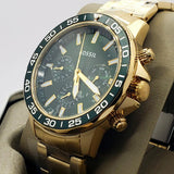 Fossil Bannon Multifunction Chronograph Green Dial Gold Steel Strap Watch for Men - BQ2493 Authentic Buy Shop Now