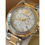 Versace Greca Action Chronograph Quartz Silver Dial Two Tone Steel Strap Watch for Men - VE3J00522 Authentic Buy Shop Now