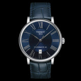 Tissot Carson Premium Powermatic 80 Blue Dial Blue Leather Strap Watch For Men - T122.407.16.043.00 Authentic Buy Shop Now
