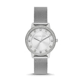 Michael Kors Quartz Crystals White Dial Silver Mesh Strap Watch for Women - MKO1013 Authentic Buy Shop Now