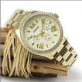Fossil Cecile Chronograph Gold Dial Gold Steel Strap Watch for Women - AM4482 Authentic Buy Shop Now