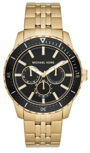 Michael Kors Cunningham Multifunction Black Dial Gold Steel Strap Watch For Men - MK7154 Authentic Buy Shop Now