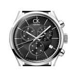 Calvin Klein Masculine Chronograph Black Dial Black Leather Strap Watch for Men - K2H27102 Authentic Buy Shop Now