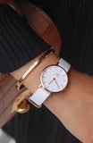 Daniel Wellington Petite Dover Quartz White Dial White NATO Strap Watch For Women - DW001000313 Authentic Buy Shop Now