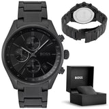 Hugo Boss Grand Prix Black Dial Black Steel Strap Watch for Men - 1513676 Authentic Buy Shop Now
