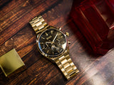 Hugo Boss Champion Black Dial Gold Steel Strap Watch for Men - 1513848 Authentic Buy Shop Now