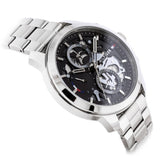 Tommy Hilfiger Henry Chronograph Black Dial Silver Steel Strap Watch For Men - 1710477 Authentic Buy Shop Now