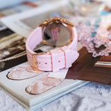 Guess Sparkling Chronograph Crystals Pink Dial Pink Silicone Strap Watch For Women - GW0032L4 Authentic Buy Shop Now