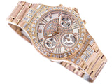 Guess Moonlight Multi Function Diamonds White Dial Rose Gold Steel Strap Watch for Women - GW0320L3 Authentic Buy Shop Now