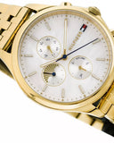 Tommy Hilfiger Whitney Chronograph Quartz Mother of Pearl White Dial Gold Steel Strap Watch For Women - 1782121 Authentic Buy Shop Now