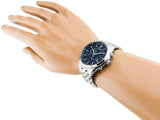Citizen Eco Drive Chronograph Blue Dial Silver Steel Strap Watch For Men - AT2140-55L Authentic Buy Shop Now