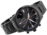 Fossil Townsman Chronograph Black Dial Black Steel Strap Watch for Men - FS5379 Authentic Buy Shop Now