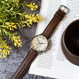 Fossil Neutra Chronograph White Dial Brown Leather Strap Watch for Men - FS6022 Authentic Buy Shop Now