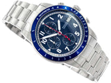Fossil Sport Tourer Chronograph Blue Dial Silver Steel Strap Watch for Men - FS6047 Authentic Buy Shop Now