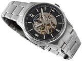 Fossil Forrester Automatic Skeleton Black Dial Silver Steel Strap Watch for Men - ME3180 Authentic Buy Shop Now