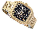 Fossil Inscription Automatic Skeleton Black Dial Gold Steel Strap Watch for Men - BQ2573 Authentic Buy Shop Now
