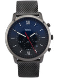 Fossil Neutra Chronograph Blue Dial Silver Mesh Bracelet Watch for Men - FS5383 Authentic Buy Shop Now