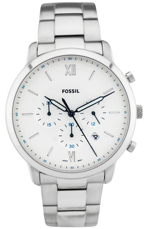 Fossil Neutra Chronograph White Dial Silver Steel Strap Watch for Men - FS5433 Authentic Buy Shop Now