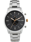Fossil Townsman Chronograph Grey Dial Silver Steel Strap Watch for Men - FS5407 Authentic Buy Shop Now