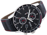 Hugo Boss Rafale Chronograph Black Dial Black Leather Strap Watch For Men - 1513390 Authentic Buy Shop Now