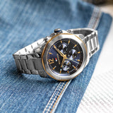 Tommy Hilfiger Lars Chronograph Blue Dial Silver Steel Strap Watch For Men - 1792059 Authentic Buy Shop Now