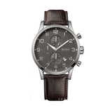 Hugo Boss Aeroliner Chronograph Quartz Grey Dial Brown Leather Strap Watch For Men - HB1512570 Authentic Buy Shop Now