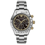 Versace Classic Chronograph Quartz Black Dial Silver Steel Strap Watch For Men - VEV700419 Authentic Buy Shop Now