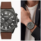 Fossil Brox Multifunction Grey Dial Brown Leather Strap Watch for Men - BQ2800 Authentic Buy Shop Now