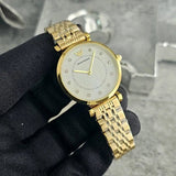 Emporio Armani Dress Analog Mother of Pearl Dial Gold Steel Strap Watch For Women - AR11007 Authentic Buy Shop Now