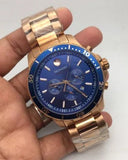 Movado Series 800 Blue Dial Gold Steel Strap Watch For Men - 2600144 Authentic Buy Shop Now