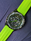 Emporio Armani Sports Analog Black Dial Green Rubber Strap Watch For Men - AR6115 Authentic Buy Shop Now